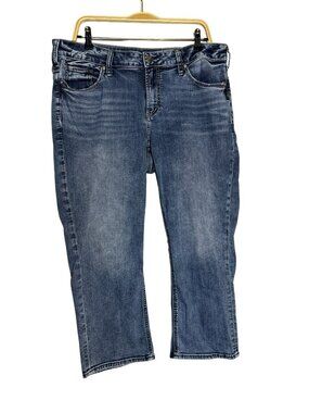Silver Jeans Co. Elyse Capri Stretch Denim Jeans Size 16